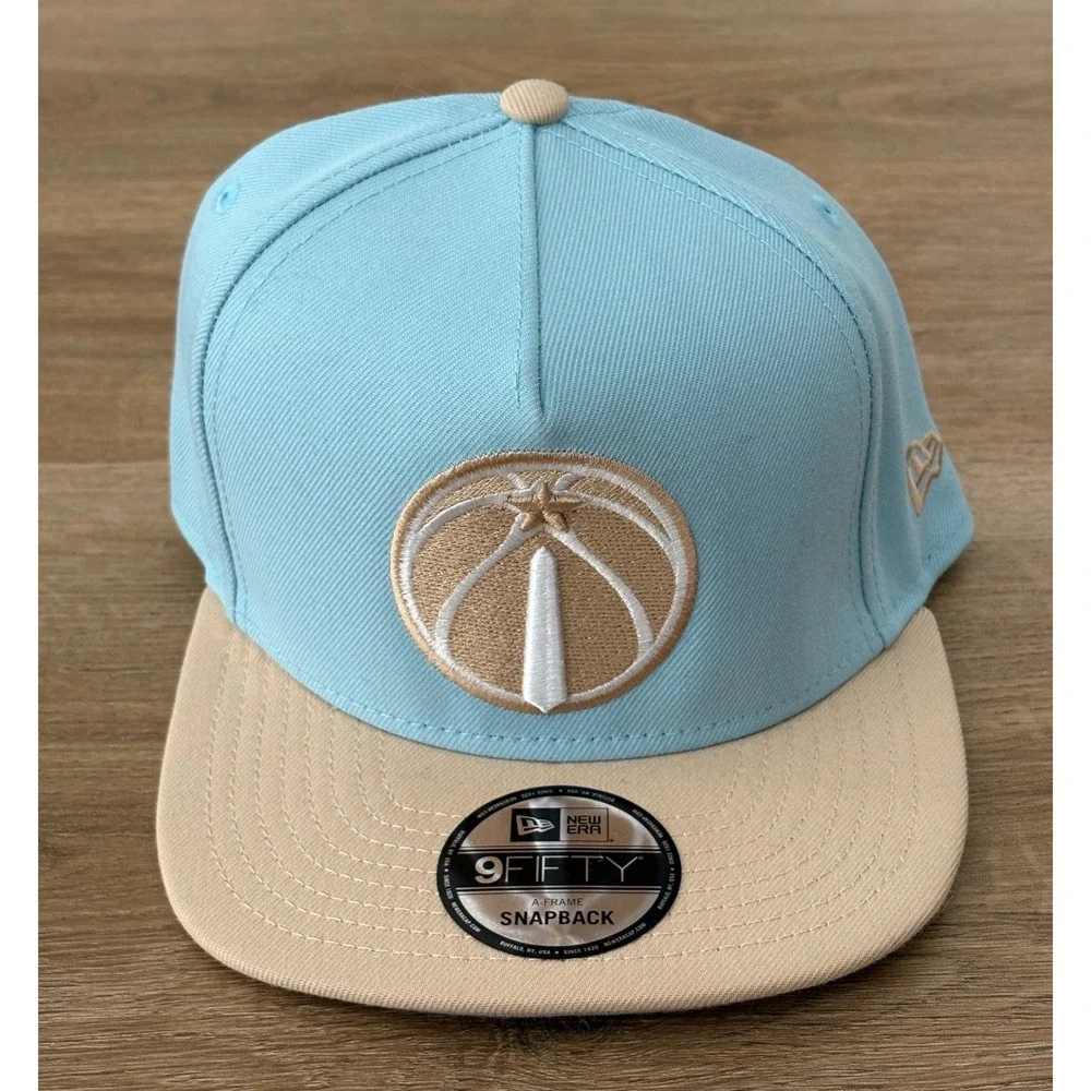 NWT New Era 9FIFTY Washington Wizards A-Frame Snapback Hat - OSFM - Blue/Tan